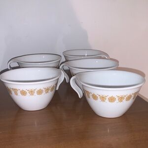 Corelle Vintage Butterfly Gold Floral Cups